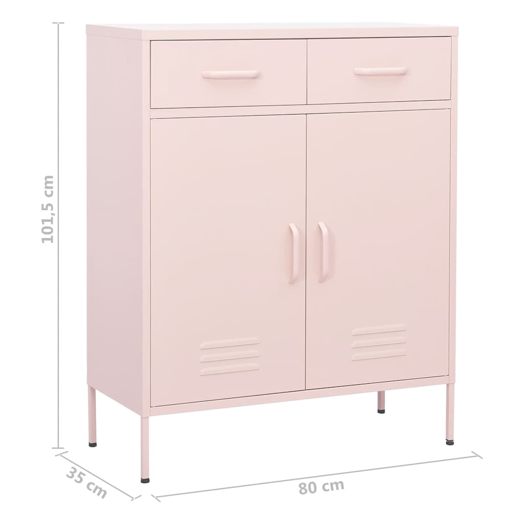 Armoire de rangement Rose 80x35x101,5 cm Acier