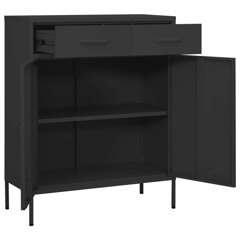 Armoire de rangement Anthracite 80x35x101,5 cm Acier - XIOS