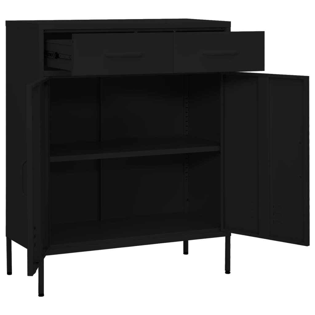 Armoire de rangement Noir 80x35x101,5 cm Acier - XIOS