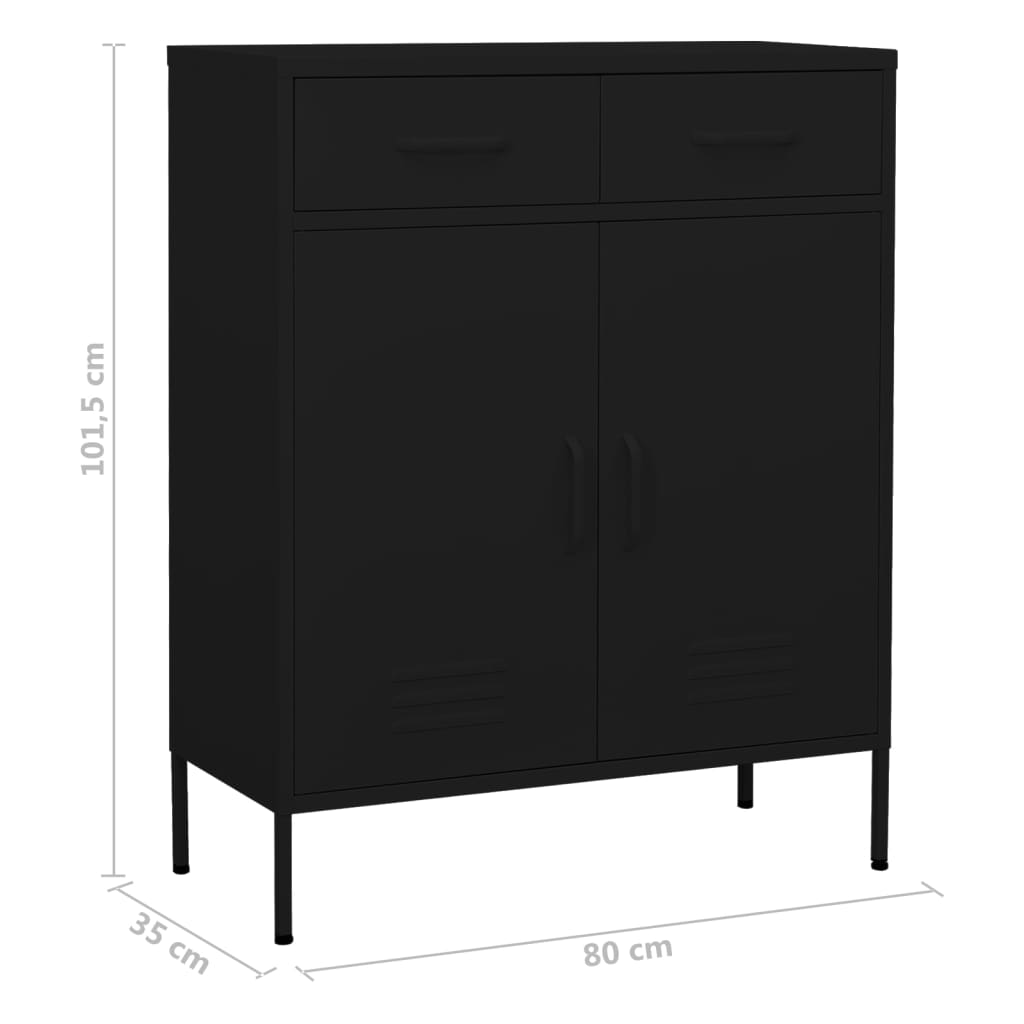 Armoire de rangement Noir 80x35x101,5 cm Acier - XIOS