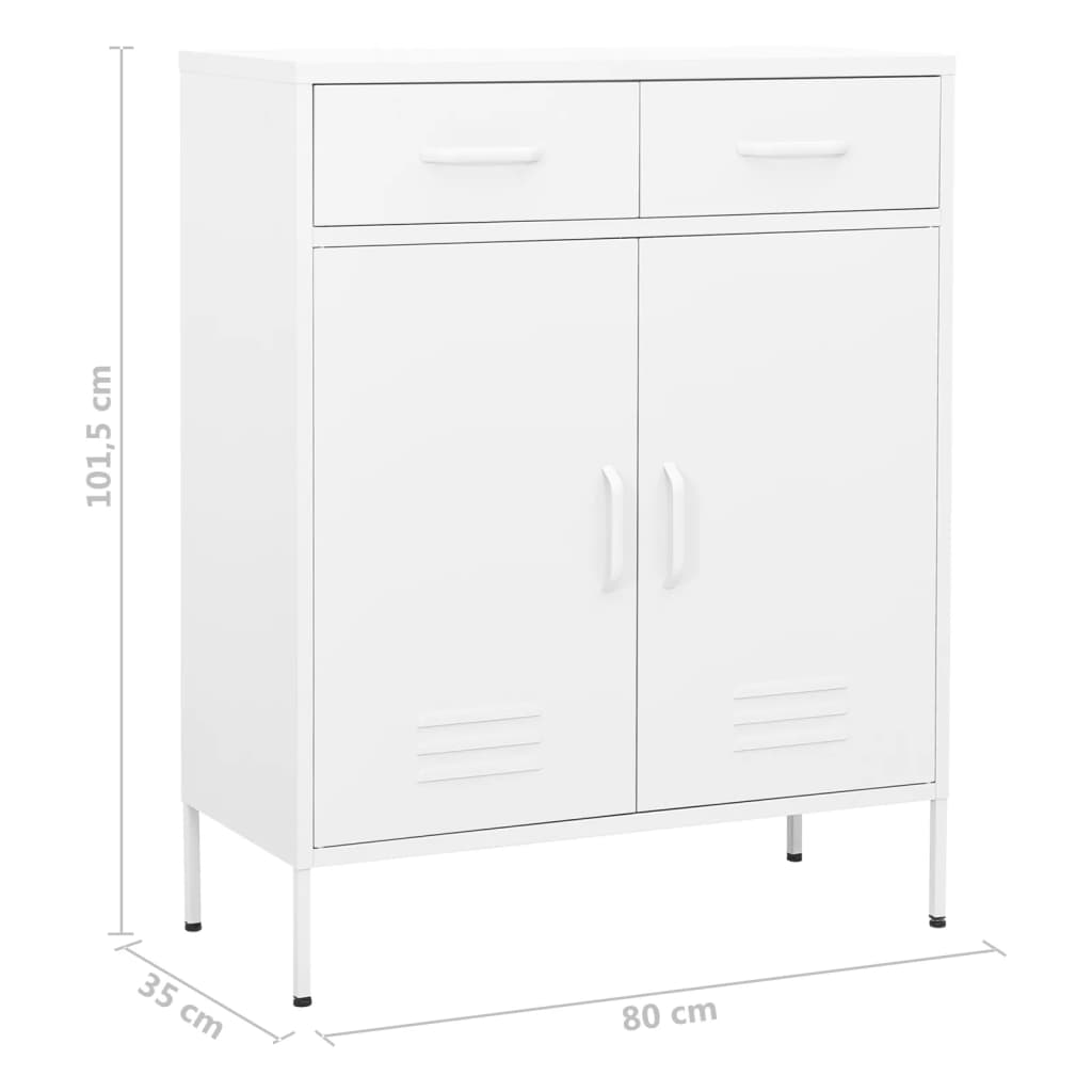 Armoire de rangement Blanc 80x35x101,5 cm Acier - XIOS