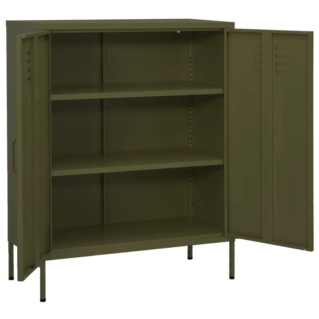 Armoire de rangement Vert olive 80x35x101,5 cm Acier - XIOS