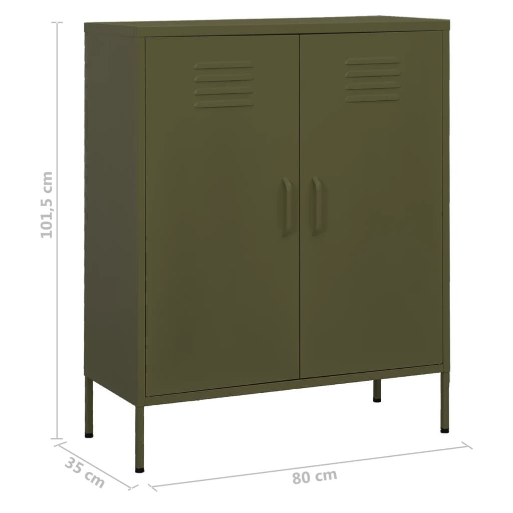 Armoire de rangement Vert olive 80x35x101,5 cm Acier - XIOS