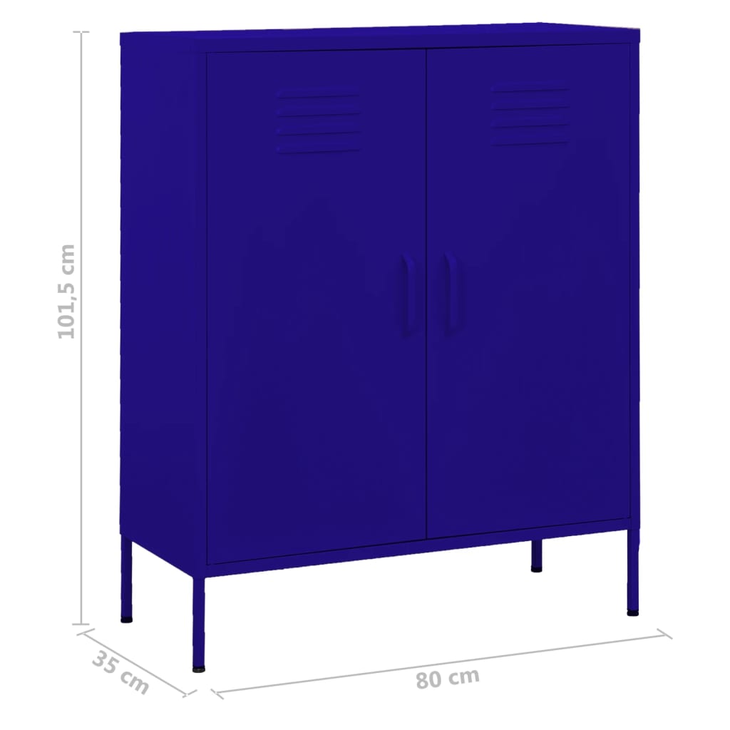 Armoire de rangement Bleu marine 80x35x101,5 cm Acier - XIOS