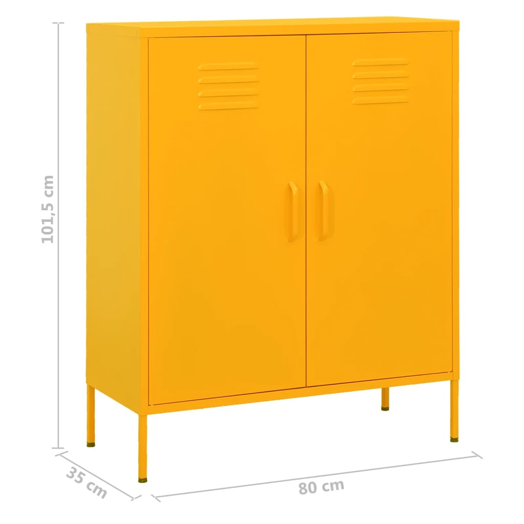 Armoire de rangement Jaune moutarde 80x35x101,5 cm Acier - XIOS