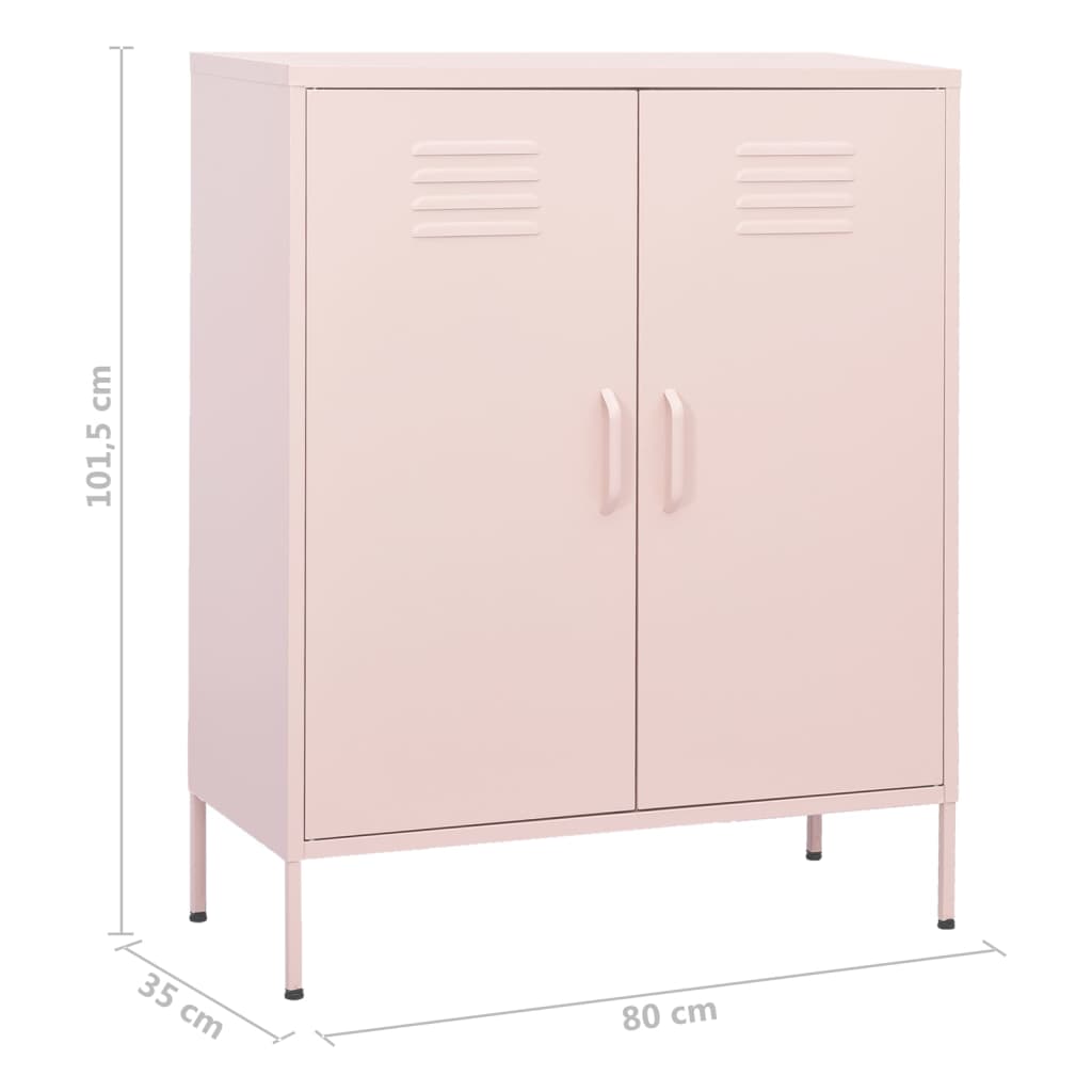 Armoire de rangement Rose 80x35x101,5 cm Acier - XIOS