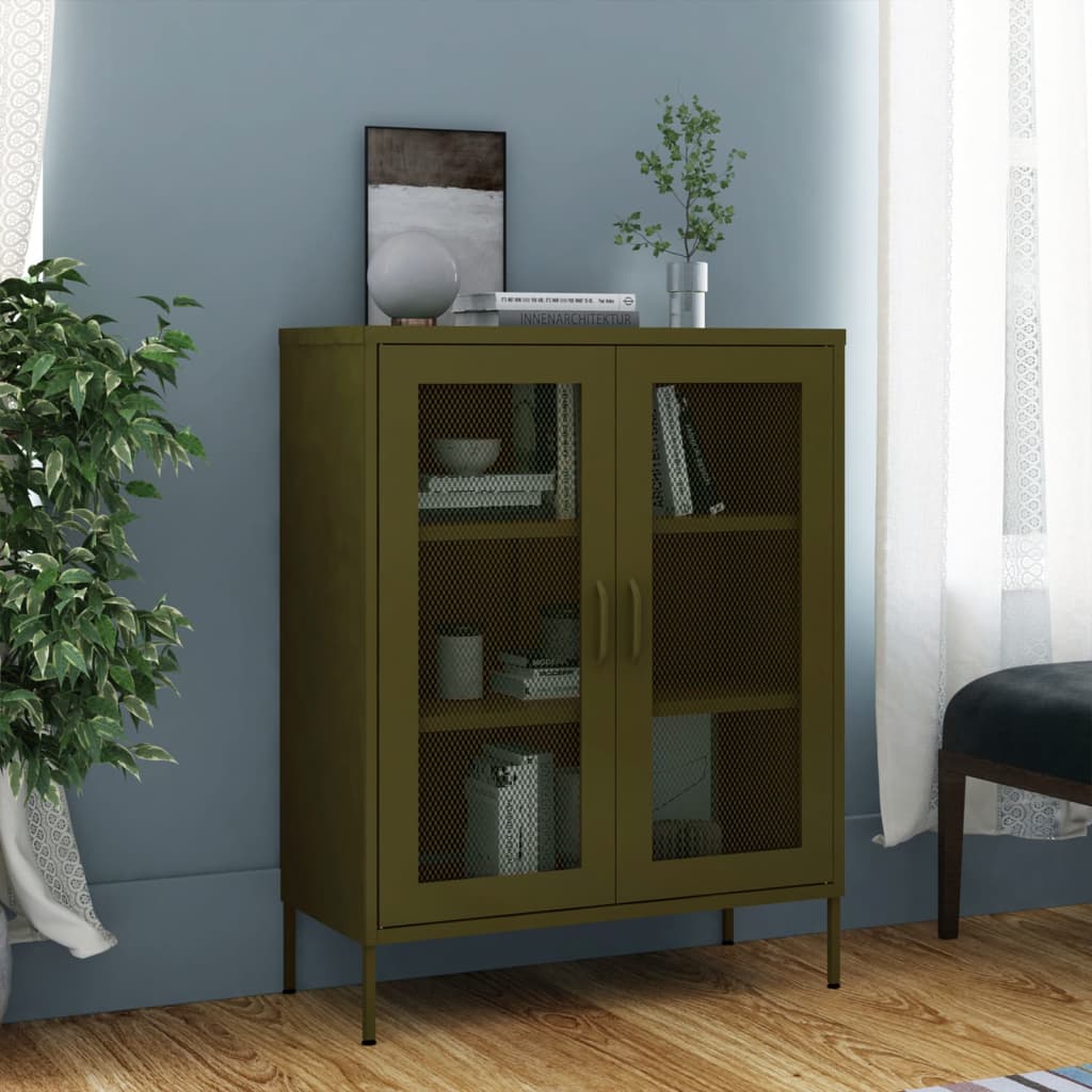 Armoire de rangement Vert olive 80x35x101,5 cm Acier - XIOS