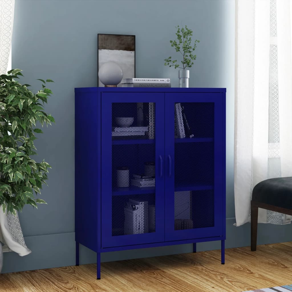 Armoire de rangement Bleu marine 80x35x101,5 cm Acier - XIOS