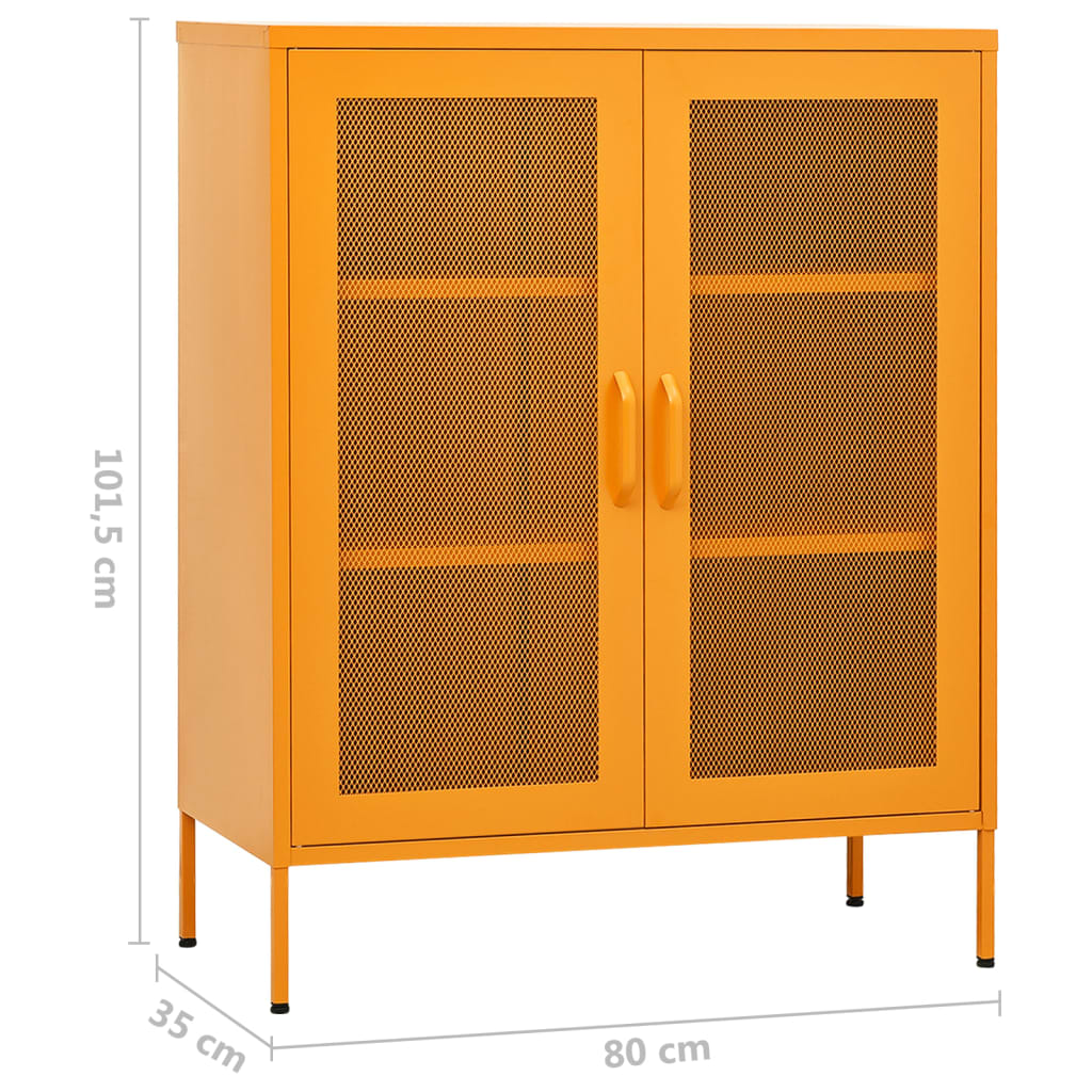 Armoire de rangement Jaune moutarde 80x35x101,5 cm Acier - XIOS