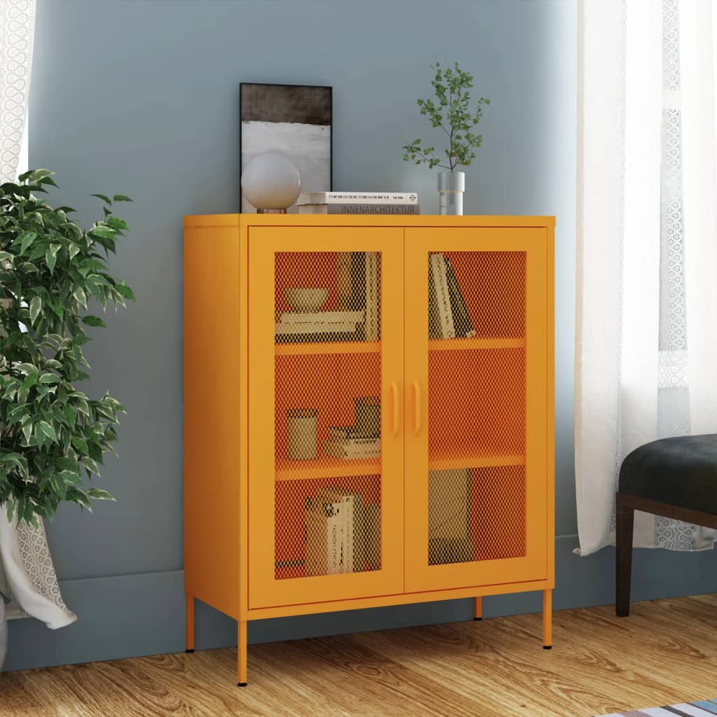 Armoire de rangement Jaune moutarde 80x35x101,5 cm Acier - XIOS