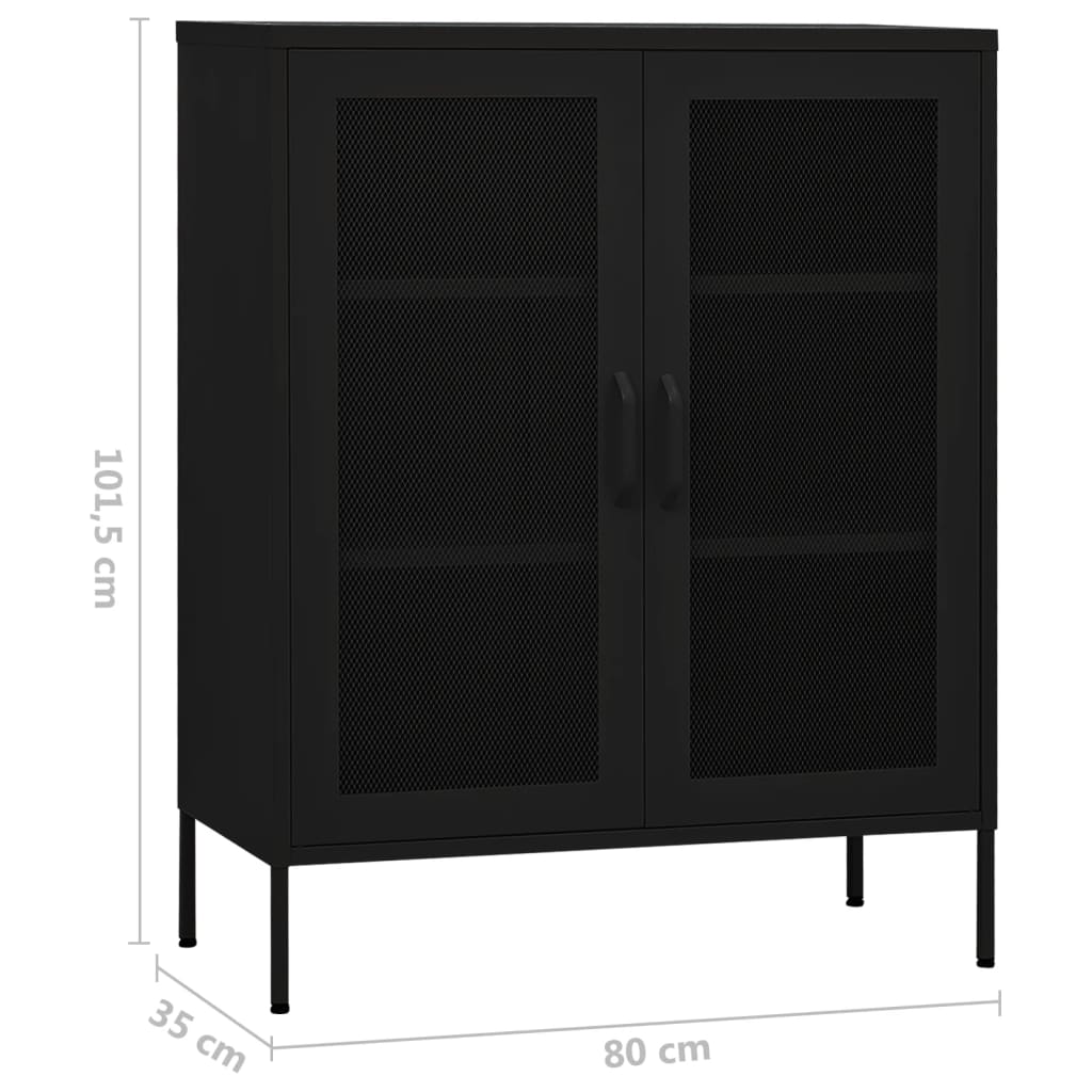 Armoire de rangement Noir 80x35x101,5 cm Acier - XIOS