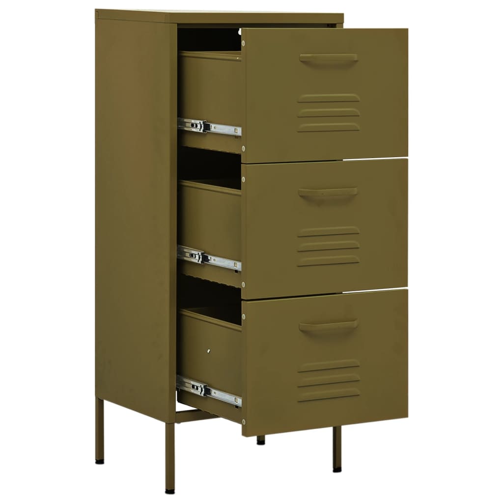 Armoire de rangement Vert olive 42,5x35x101,5 cm Acier - XIOS