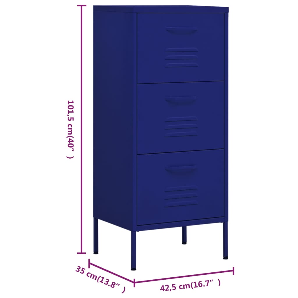 Armoire de rangement Bleu marine 42,5x35x101,5 cm Acier - XIOS