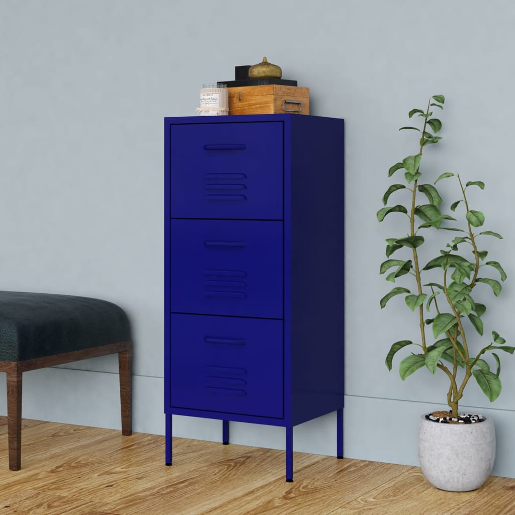 Armoire de rangement Bleu marine 42,5x35x101,5 cm Acier - XIOS
