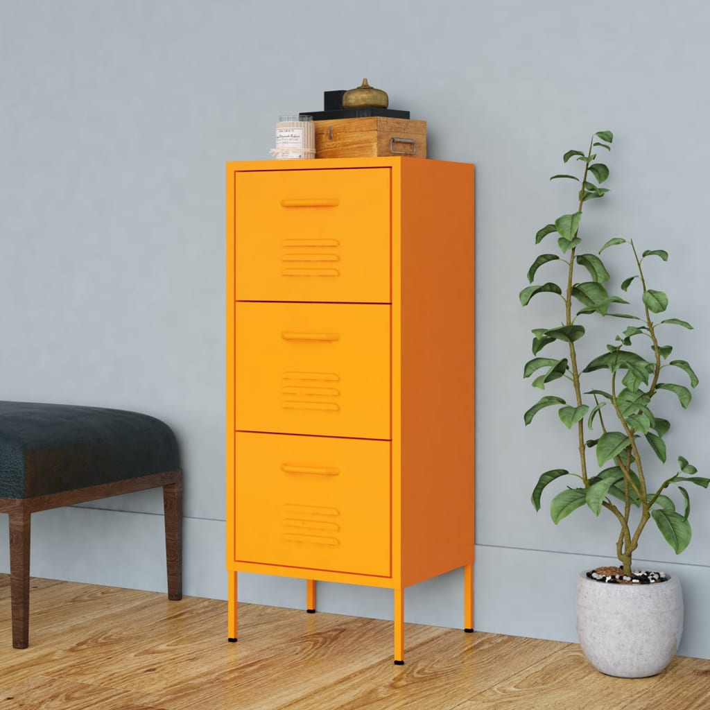Armoire de rangement Jaune moutarde 42,5x35x101,5 cm Acier - XIOS