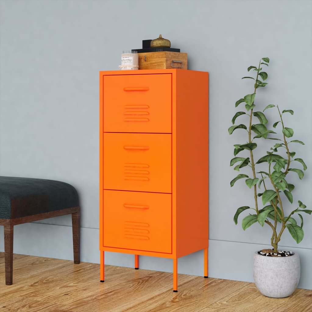 Armoire de rangement Orange 42,5x35x101,5 cm Acier - XIOS