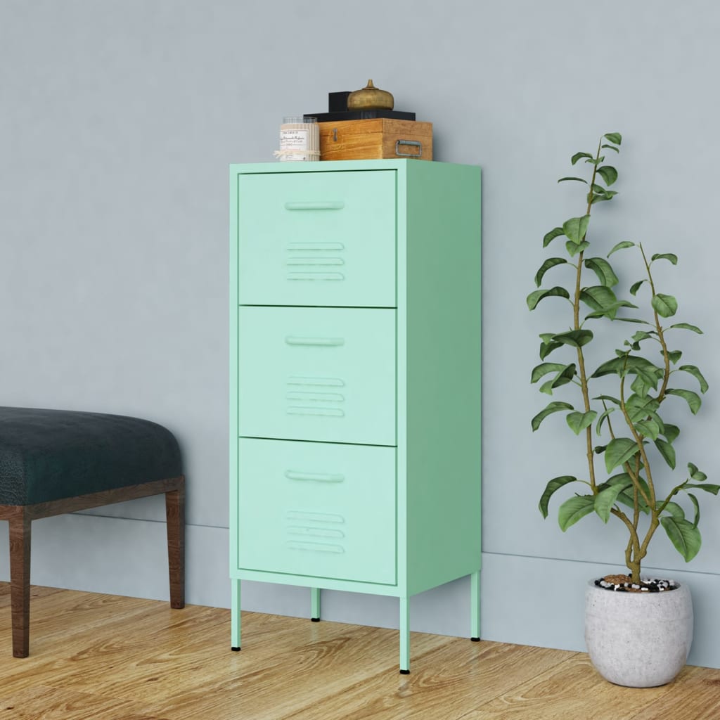Armoire de rangement Vert menthe 42,5x35x101,5 cm Acier - XIOS