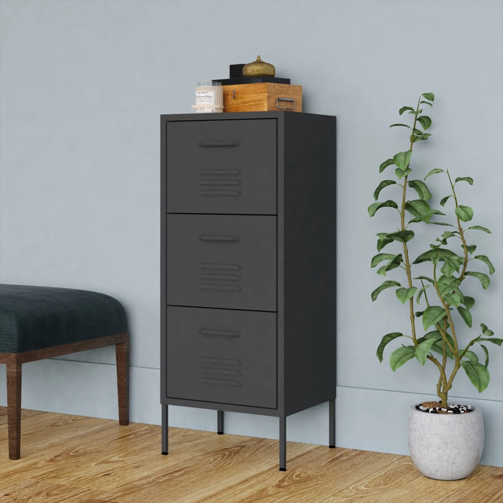 Armoire de rangement Anthracite 42,5x35x101,5 cm Acier - XIOS