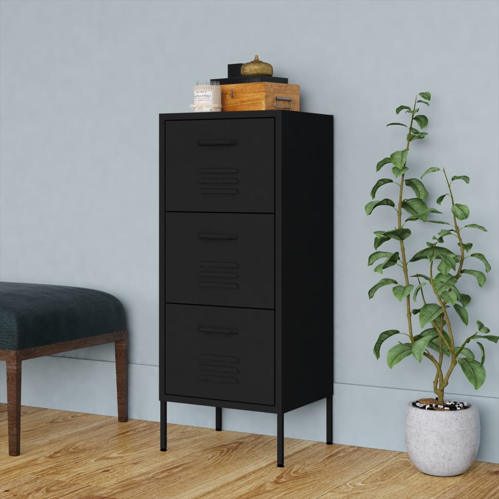 Armoire de rangement Noir 42,5x35x101,5 cm Acier - XIOS