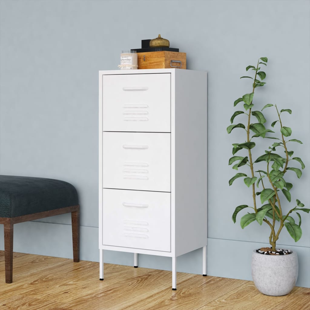 Armoire de rangement Blanc 42,5x35x101,5 cm Acier - XIOS