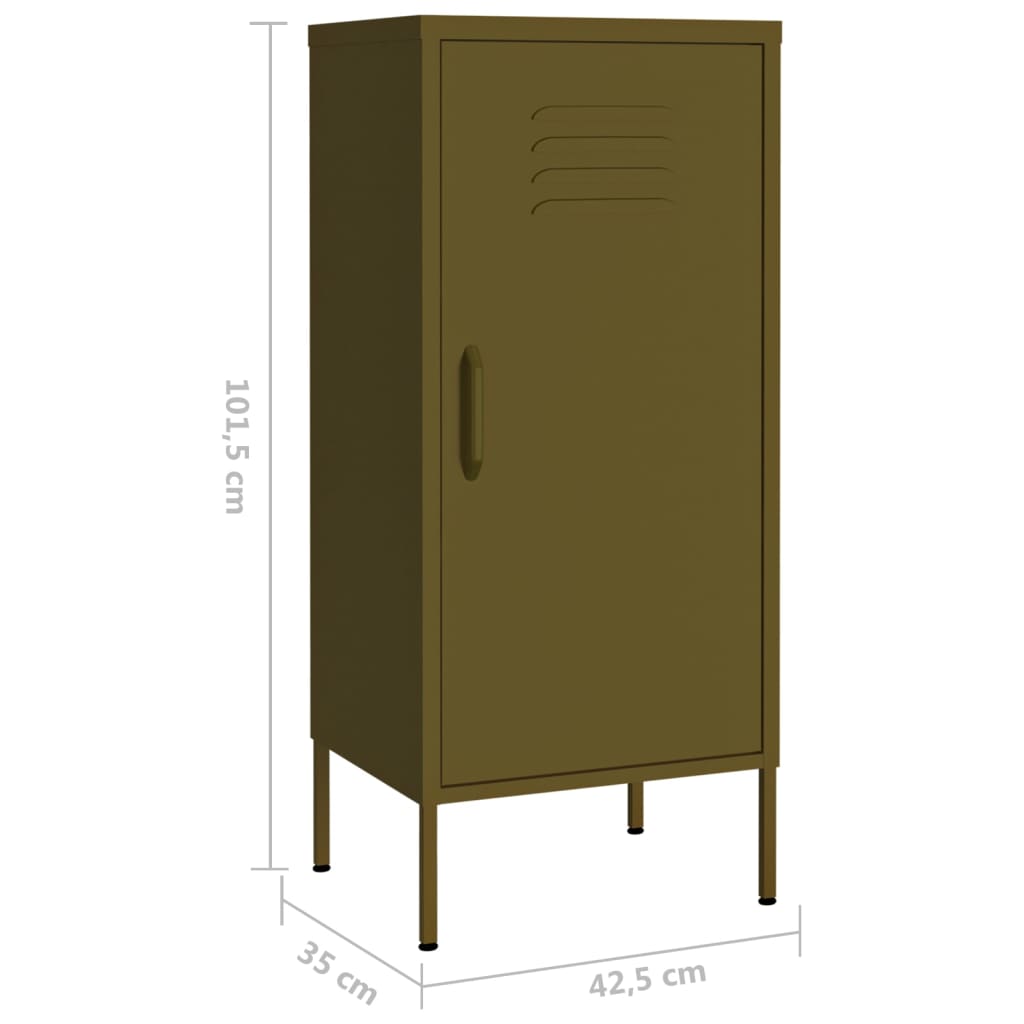 Armoire de rangement Vert olive 42,5x35x101,5 cm Acier - XIOS