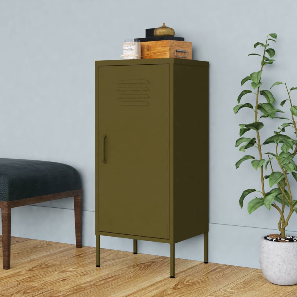 Armoire de rangement Vert olive 42,5x35x101,5 cm Acier - XIOS