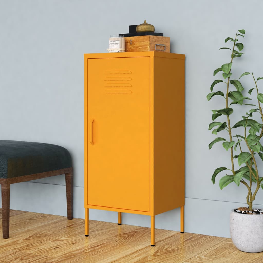Armoire de rangement Jaune moutarde 42,5x35x101,5 cm Acier - XIOS