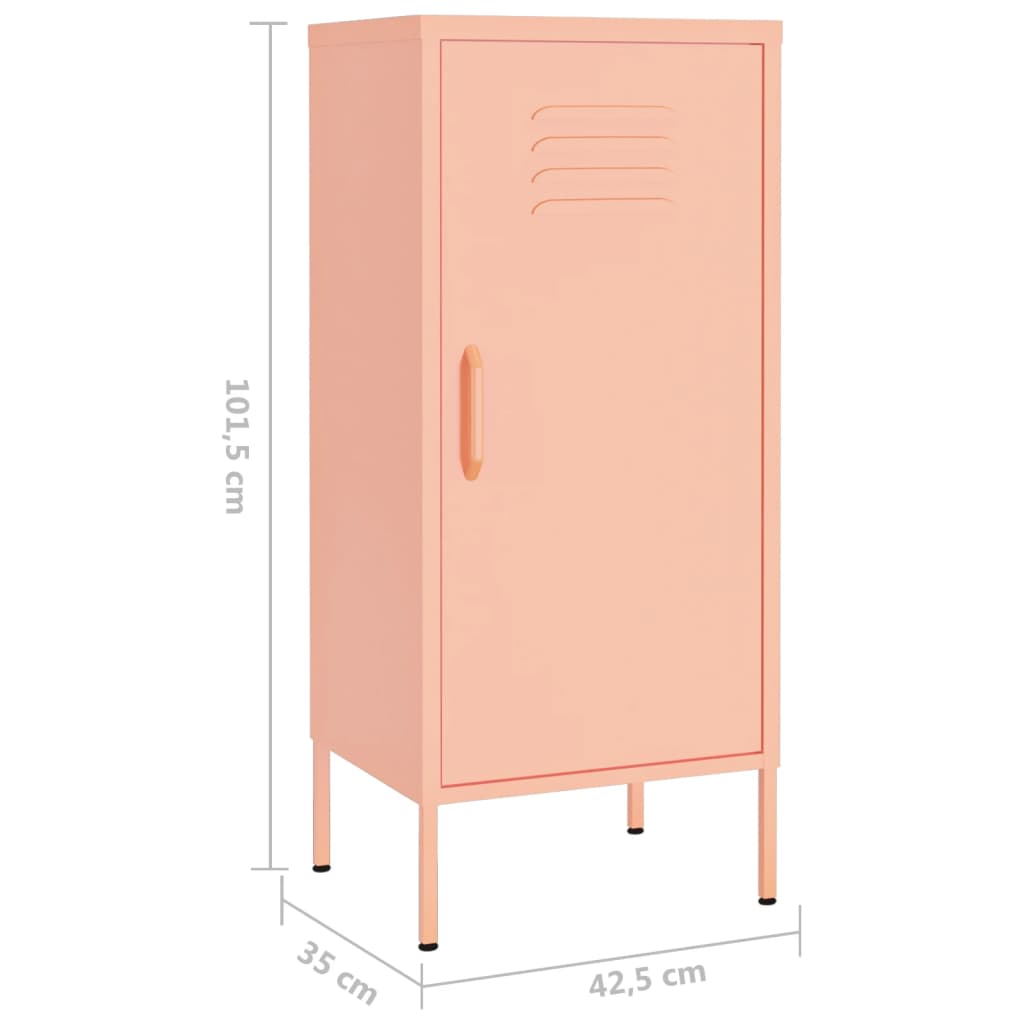 Armoire de rangement Rose 42,5x35x101,5 cm Acier - XIOS