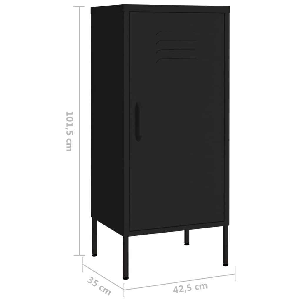 Armoire de rangement Noir 42,5x35x101,5 cm Acier - XIOS