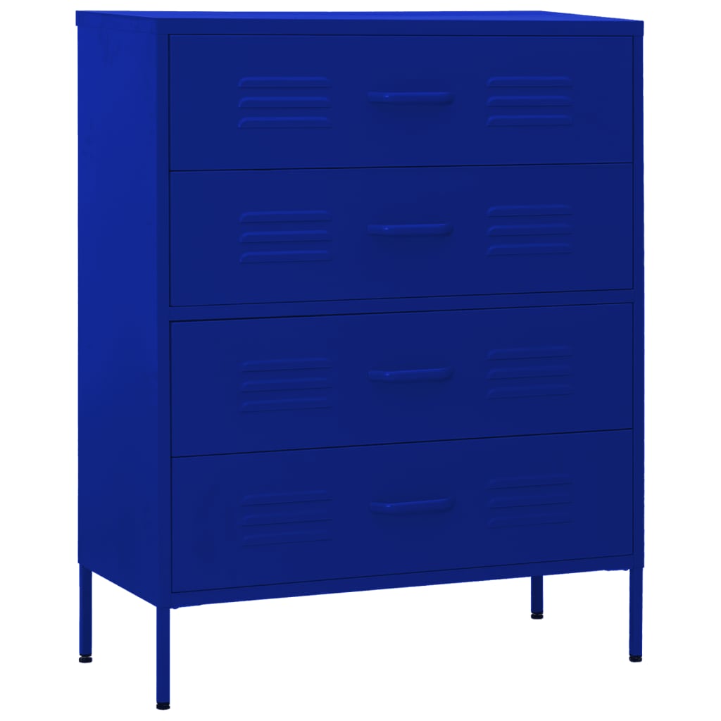 Commode Bleu marine 80x35x101,5 cm Acier - XIOS