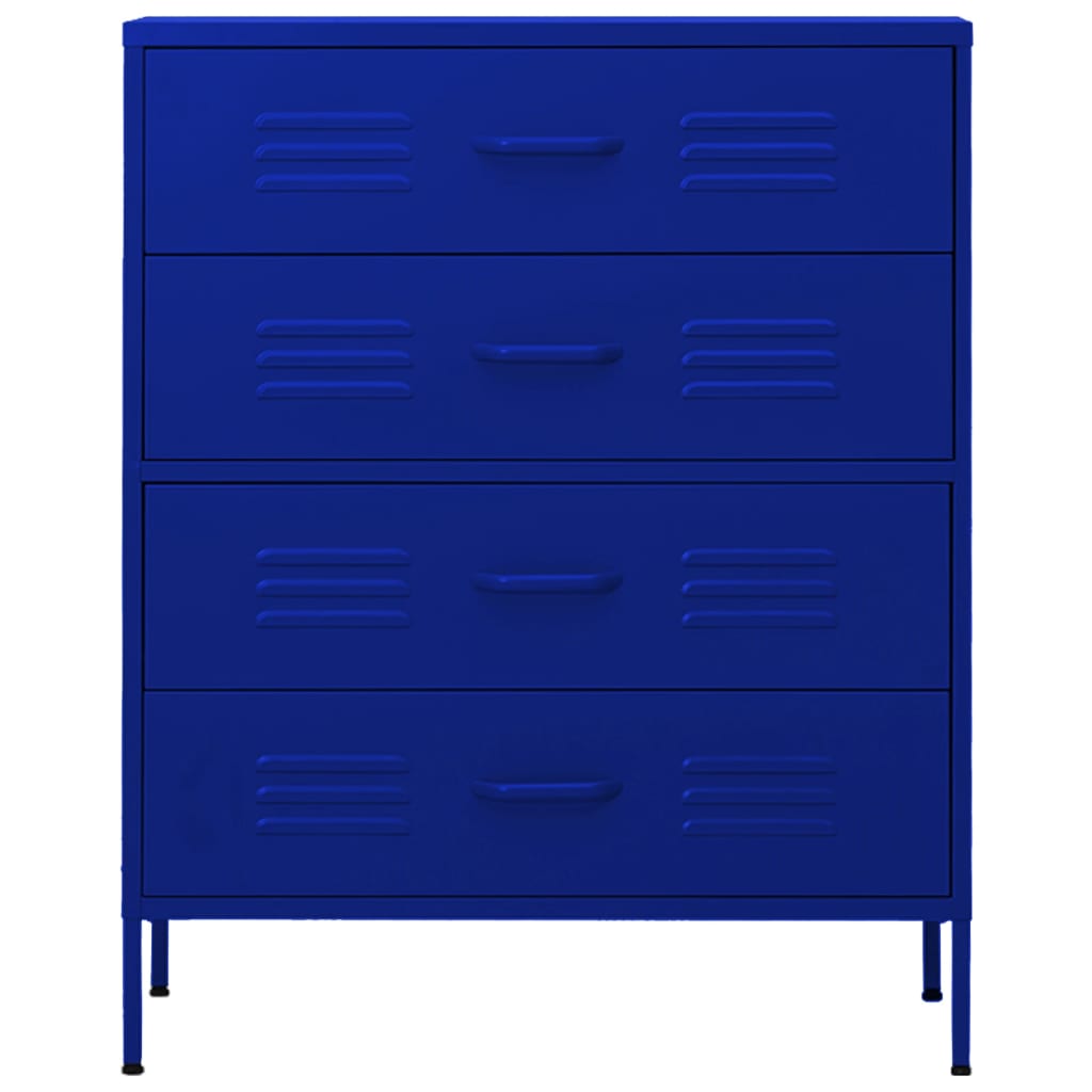 Commode Bleu marine 80x35x101,5 cm Acier - XIOS