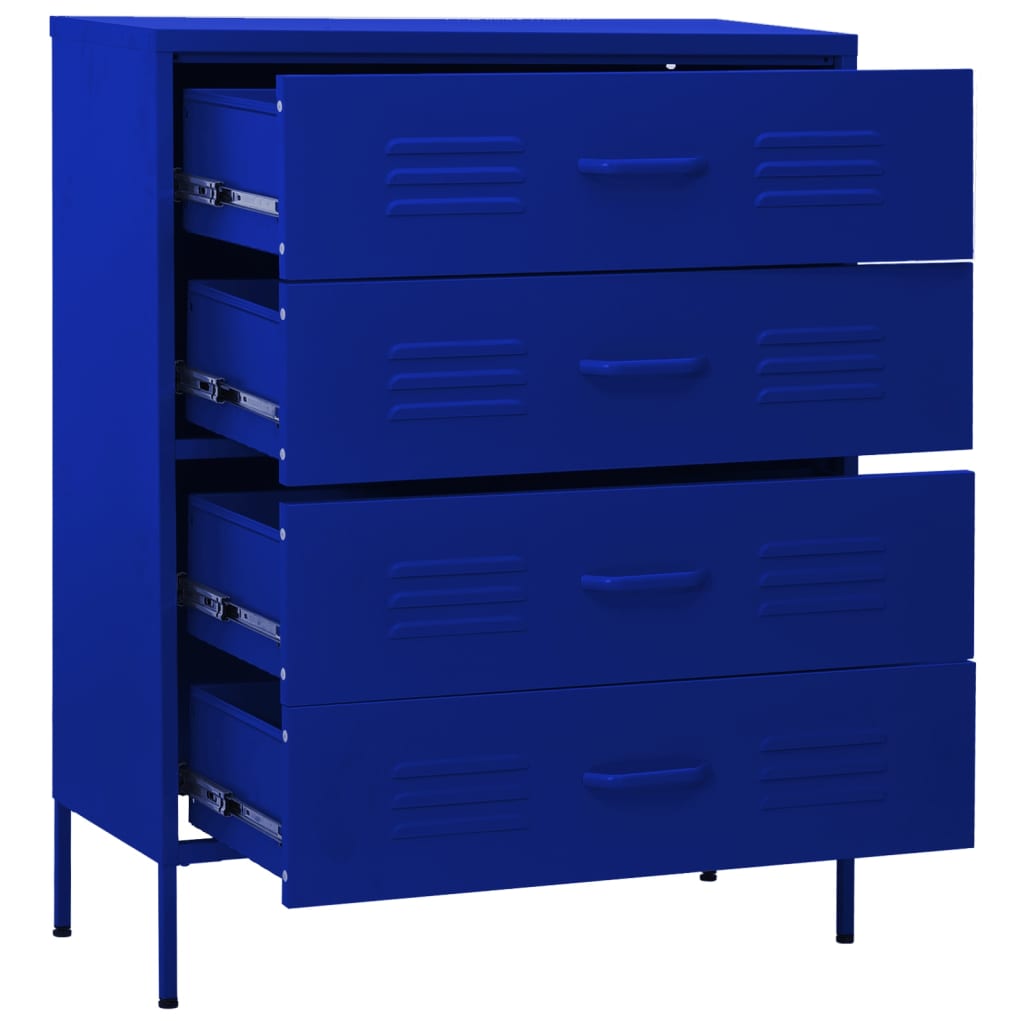 Commode Bleu marine 80x35x101,5 cm Acier - XIOS