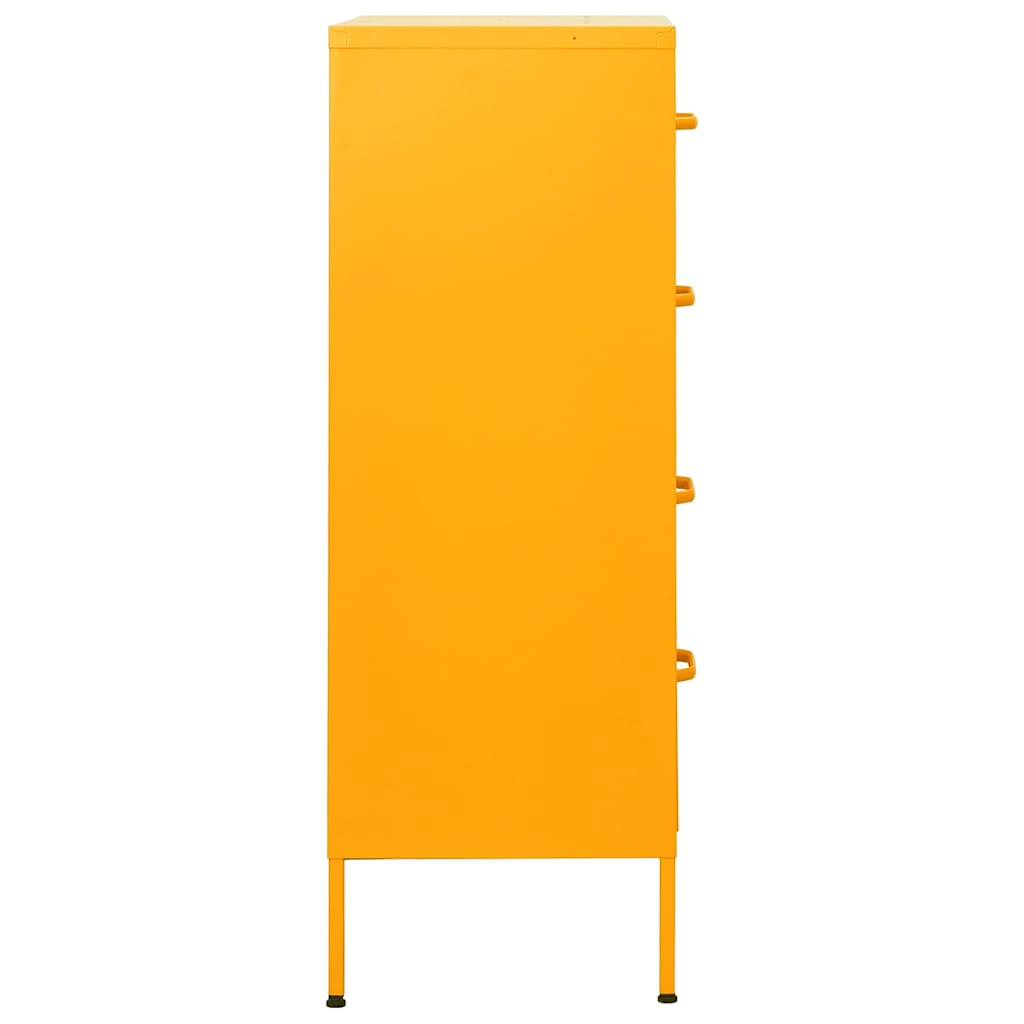 Commode Jaune moutarde 80x35x101,5 cm Acier