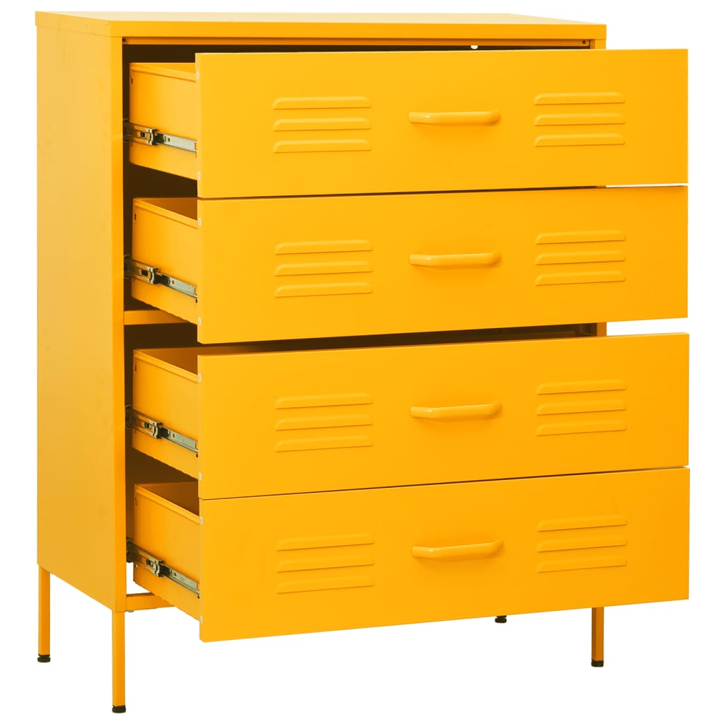 Commode Jaune moutarde 80x35x101,5 cm Acier - XIOS