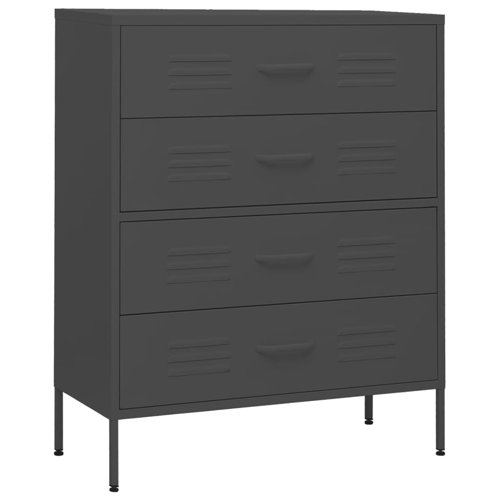 Commode Anthracite 80x35x101,5 cm Acier - XIOS
