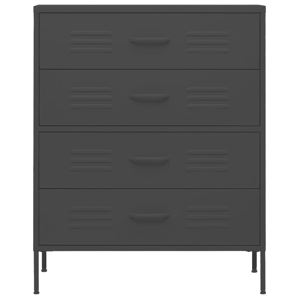 Commode Anthracite 80x35x101,5 cm Acier - XIOS