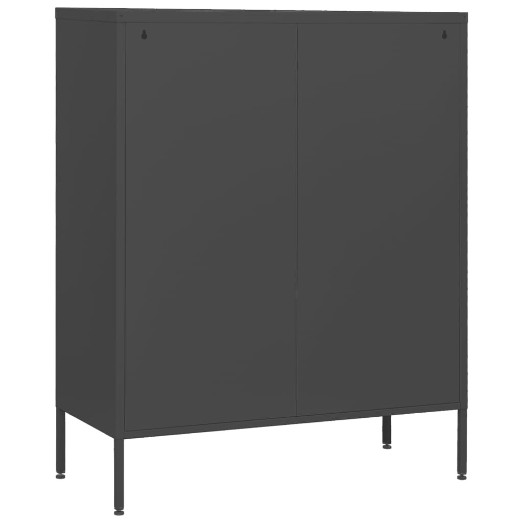 Commode Anthracite 80x35x101,5 cm Acier - XIOS