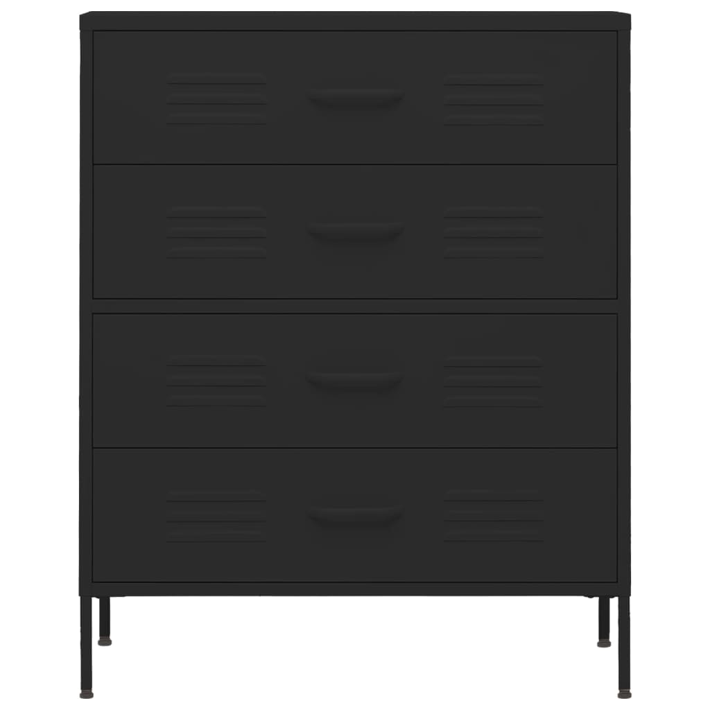 Commode Noir 80x35x101,5 cm Acier - XIOS