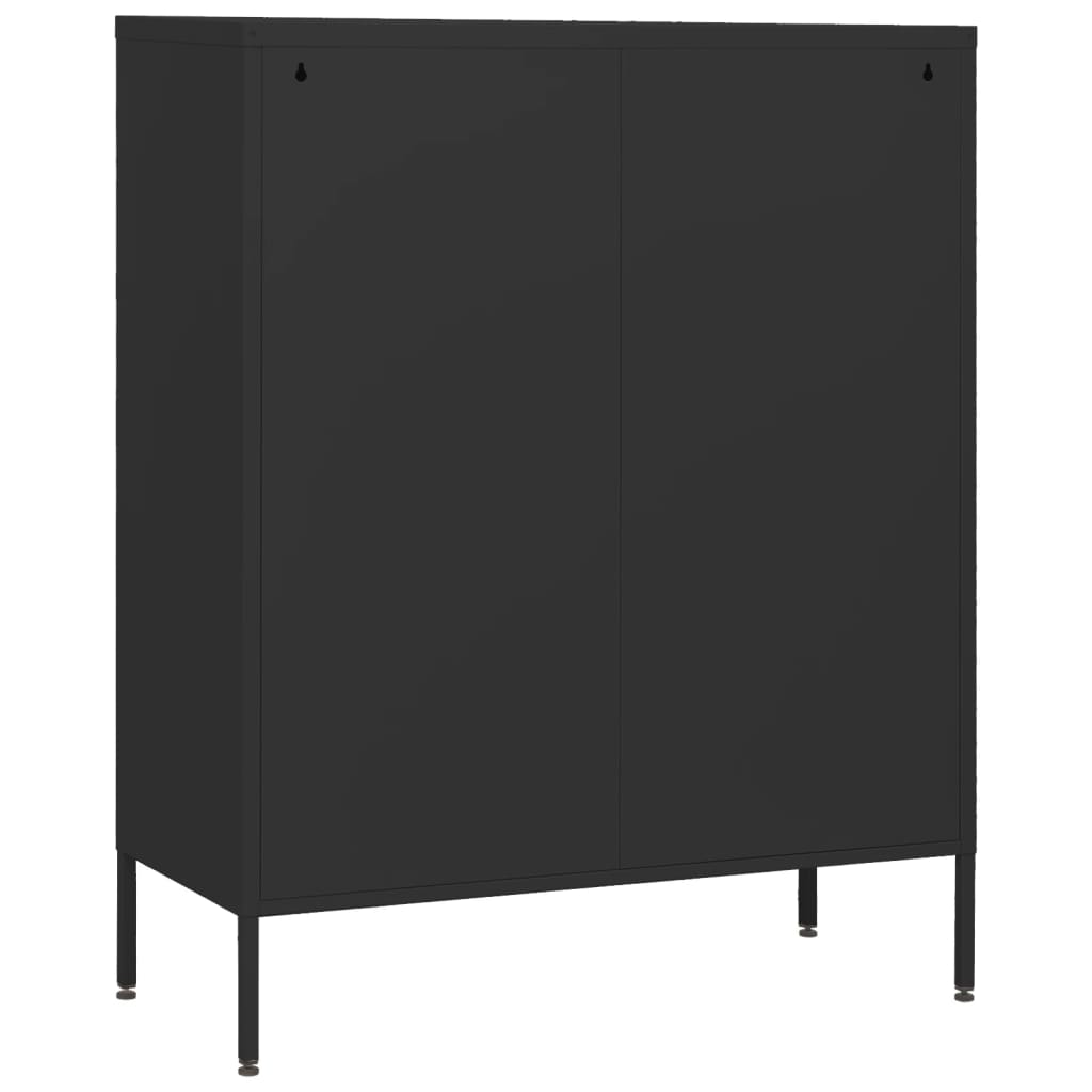 Commode Noir 80x35x101,5 cm Acier - XIOS