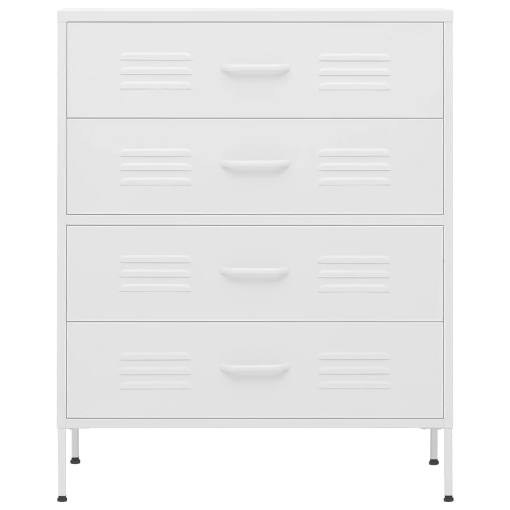 Commode Blanc 80x35x101,5 cm Acier - XIOS
