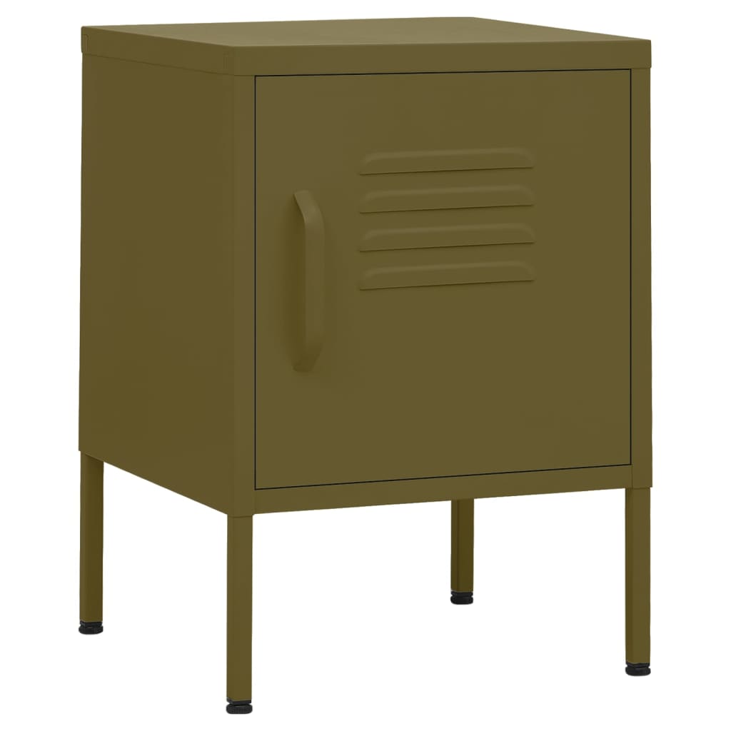 Table de chevet Vert olive 35x35x51 cm Acier - XIOS