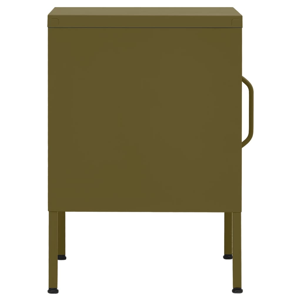 Table de chevet Vert olive 35x35x51 cm Acier - XIOS