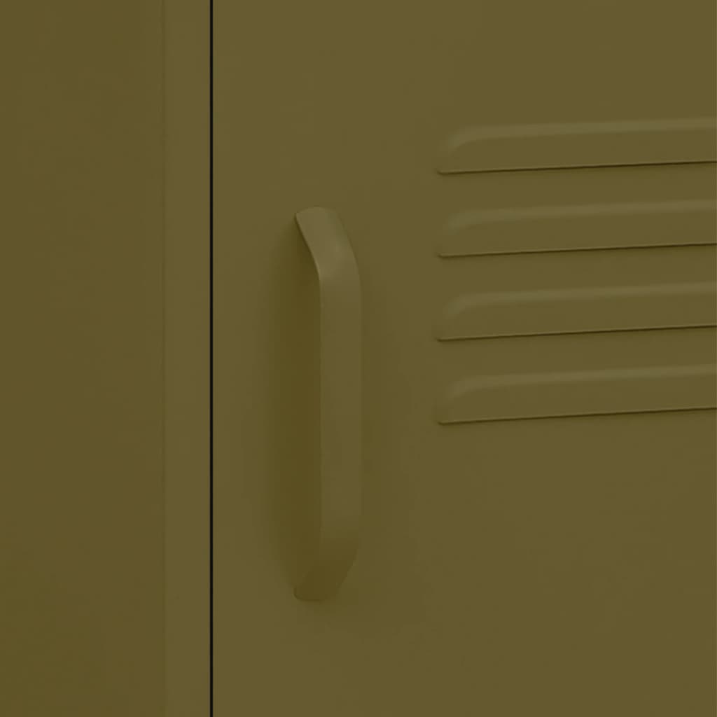 Table de chevet Vert olive 35x35x51 cm Acier - XIOS