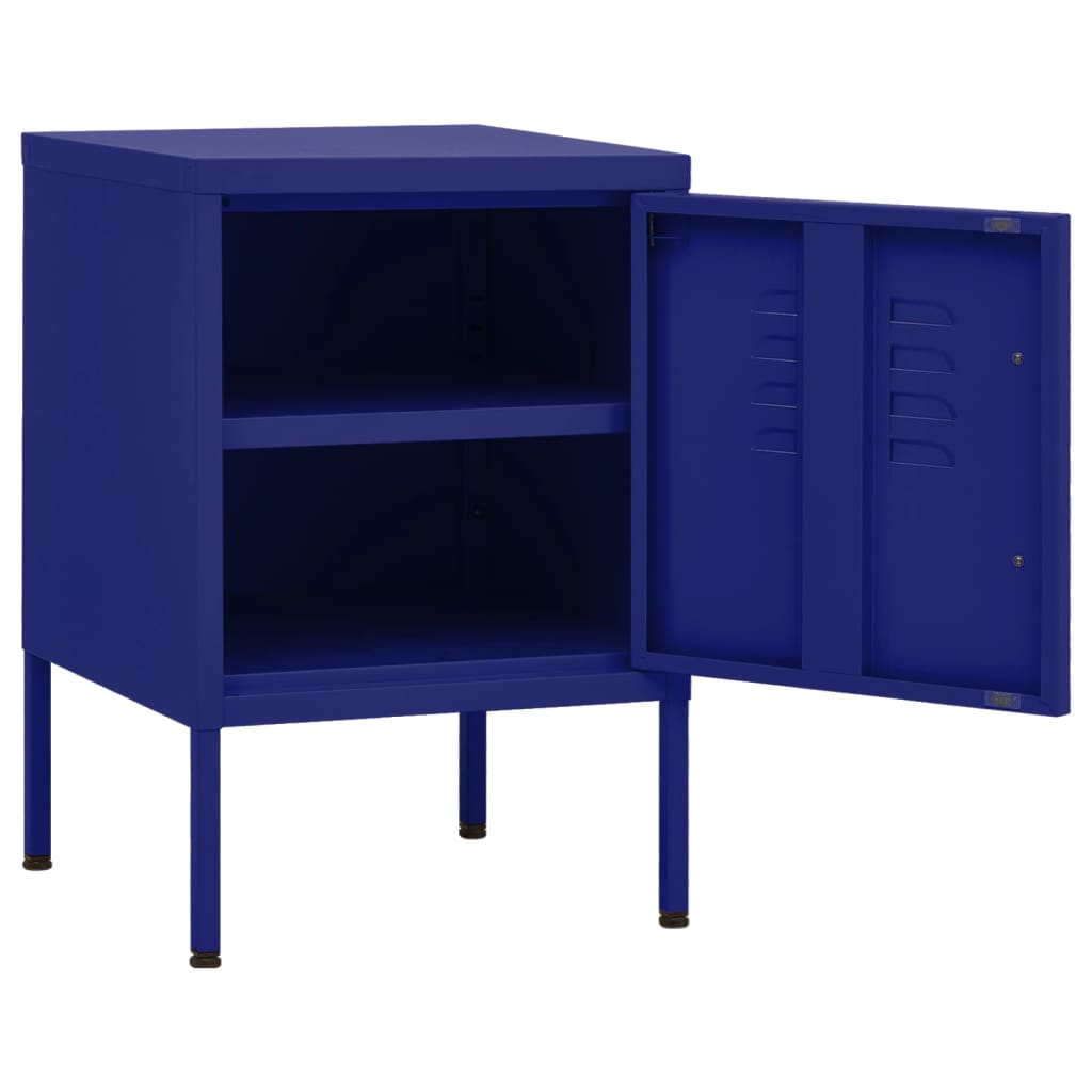 Table de chevet Bleu marine 35x35x51 cm Acier - XIOS