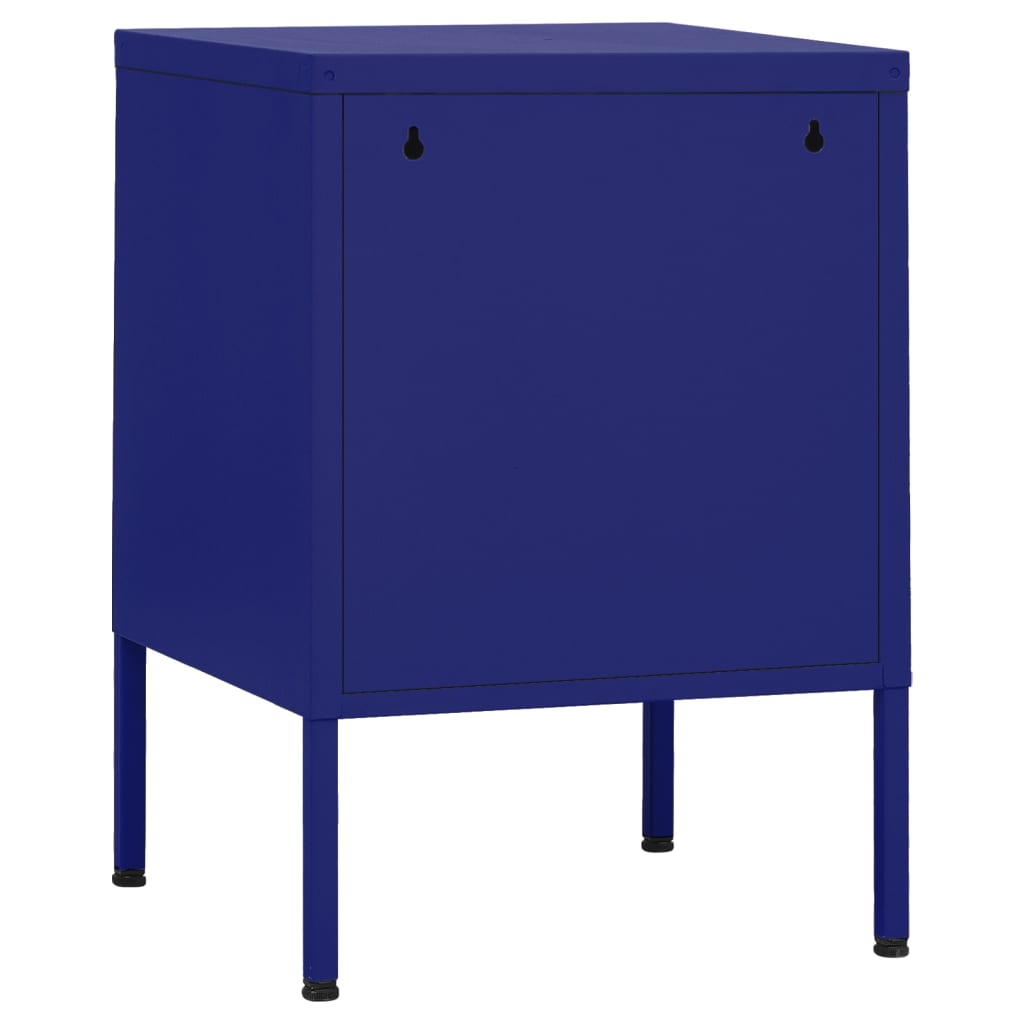 Table de chevet Bleu marine 35x35x51 cm Acier - XIOS