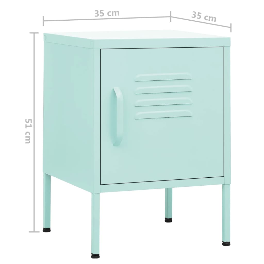 Table de chevet Vert menthe 35x35x51 cm Acier - XIOS