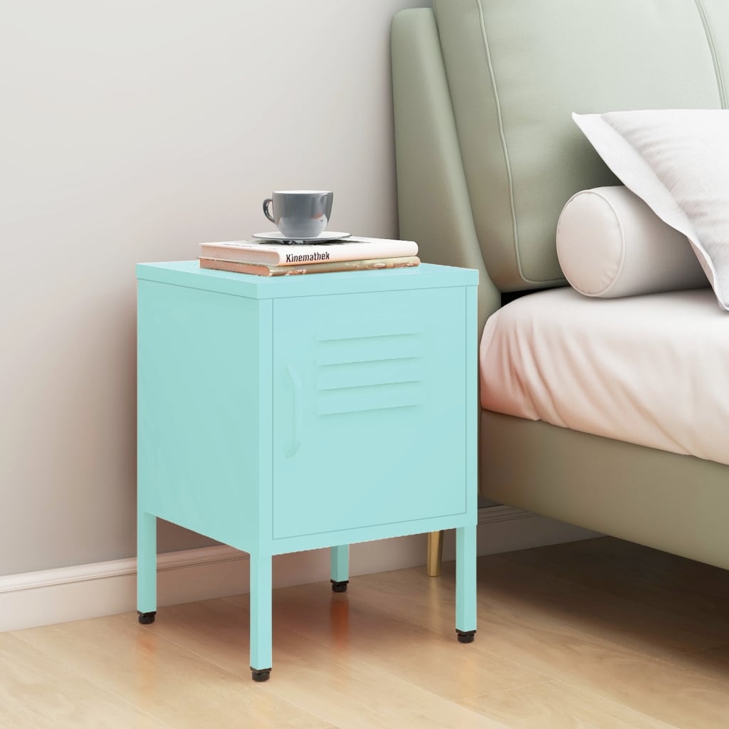 Table de chevet Vert menthe 35x35x51 cm Acier - XIOS