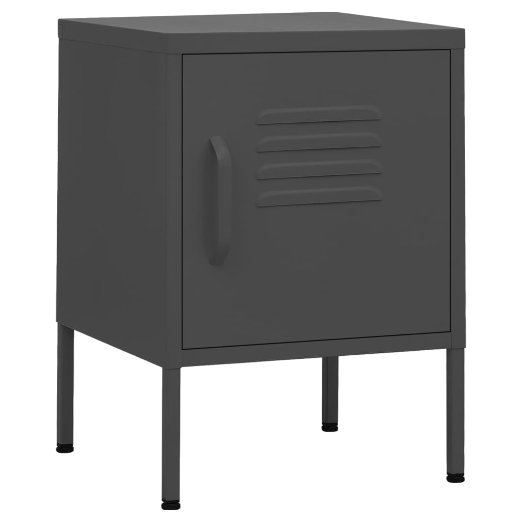 Table de chevet Anthracite 35x35x51 cm Acier - XIOS