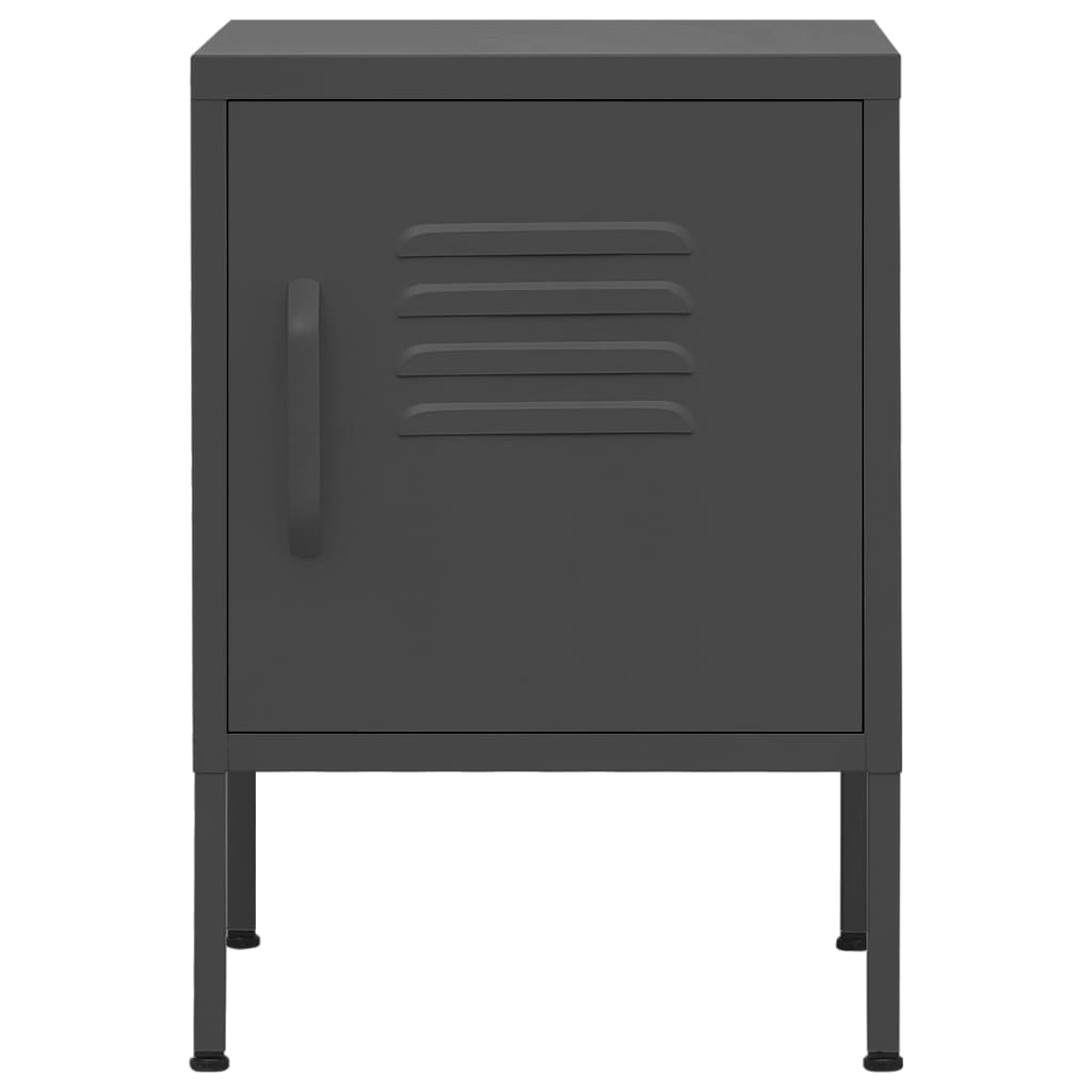 Table de chevet Anthracite 35x35x51 cm Acier - XIOS