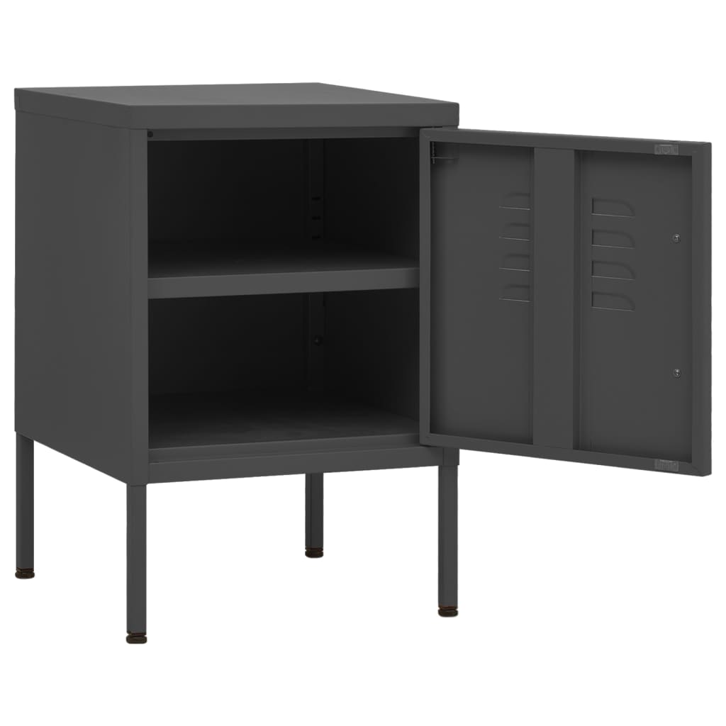 Table de chevet Anthracite 35x35x51 cm Acier - XIOS